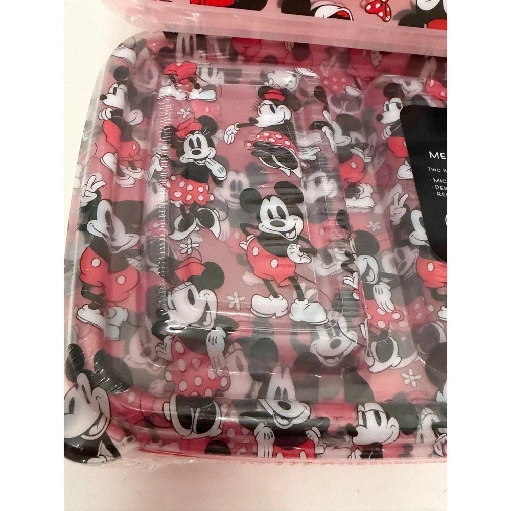 Disney Mickey Minnie Mouse Meal Prep Containers 8pc Set BPA Free Pink Red New